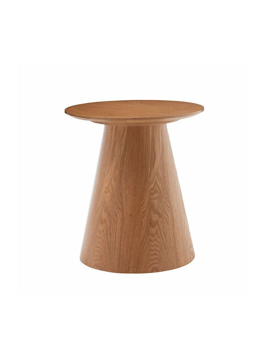 Round Side Table Lotus Wooden Natural L45xW45xH50cm