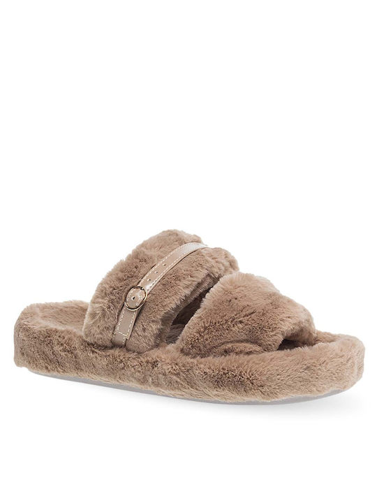 Parex Winter Women's Slippers in Beige color