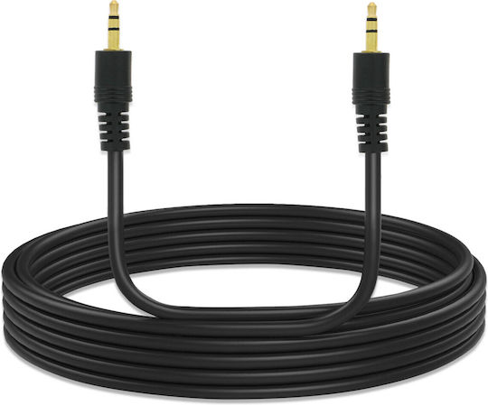 Auxiliary Audio Cable Jack 3.5mm Male Braided Quality Sound 1.5m Swissten Black
