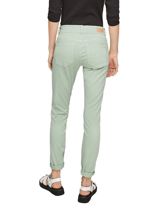 Damen Stoff Hose in Schlanker Passform Green
