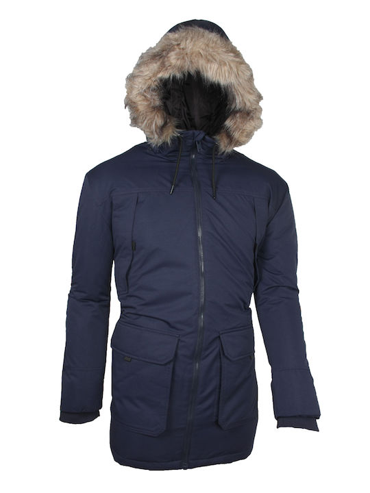 Jack & Jones Men's Puffer Jacket Windproof Blue