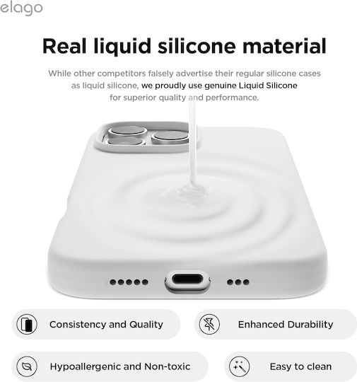Elago Back Cover Σιλικόνης Λευκό (iPhone 16 Pro Max)