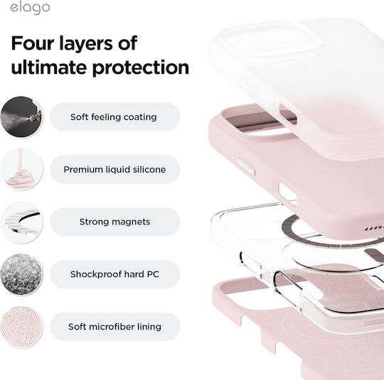 Elago Back Cover Σιλικόνης 1.7mm Ροζ (iPhone 16 Pro Max)