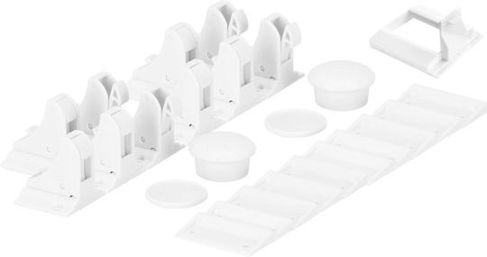 Siguranță pentru dulap și sertar cu magnet din Plastic în Culoare Alb 3.5x3.5cm 4buc