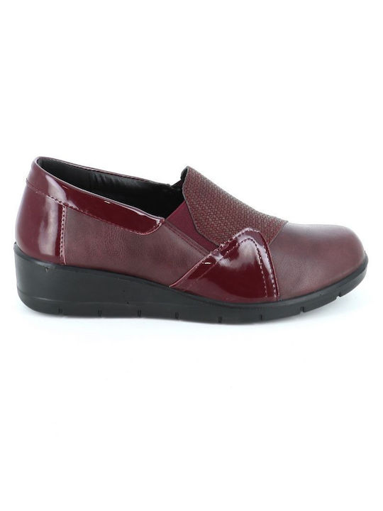 B-Soft Leather Women's Moccasins in Burgundy Color