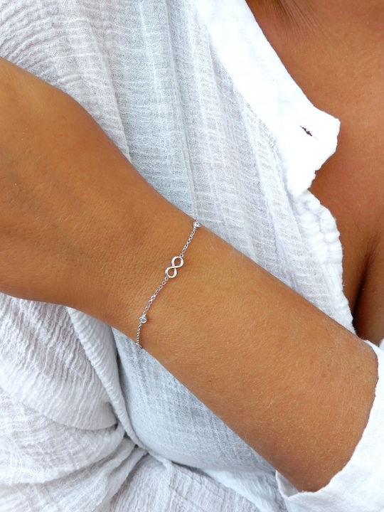 Art d or Bracelet with design Infinity made of White gold 9K with Zircon