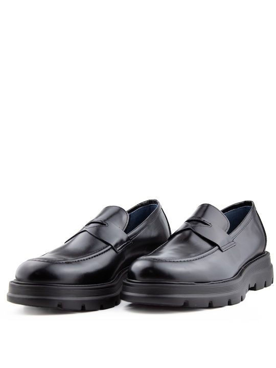 Damiani Men's Leather Loafers Black