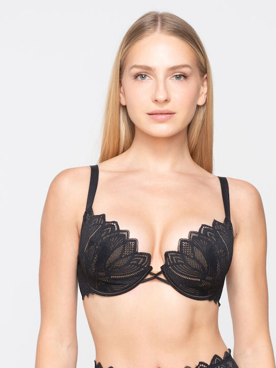 Push Up Bra Underwire Black
