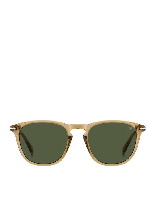 David Beckham Men's Sunglasses with Yellow Plastic Frame and Green Lens DB 1160/S 40G/QT