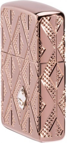 Zippo Armor Geometric Diamond Feuerzeug Flamme in Rose Gold Farbe