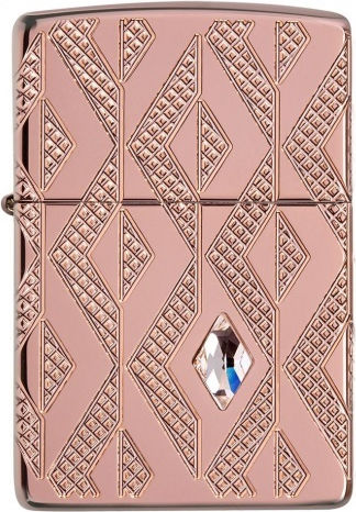Zippo Armor Geometric Diamond Feuerzeug Flamme in Rose Gold Farbe
