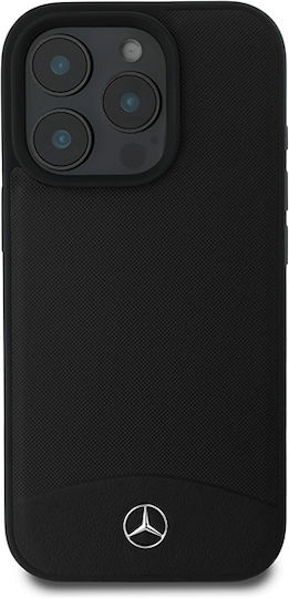 Mercedes-Benz Umschlag Rückseite Kunststoff / Leder Schwarz (iPhone 17 Pro Max / iPhone 17 Pro / iPhone 16 Pro Max)