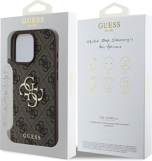 Guess Umschlag Rückseite Synthetisches Leder Braun (iPhone 17 Pro Max / iPhone 17 Pro / iPhone 16 Pro Max)