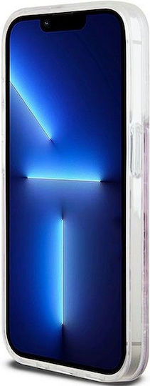 DKNY Liquid Glitter Checkered Pattern Back Cover Plastic / Silicon Roz (iPhone 15 Pro)