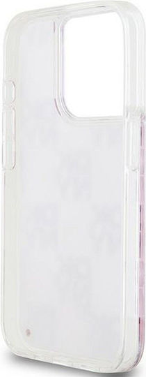 DKNY Liquid Glitter Checkered Pattern Back Cover Plastic / Silicon Roz (iPhone 15 Pro)