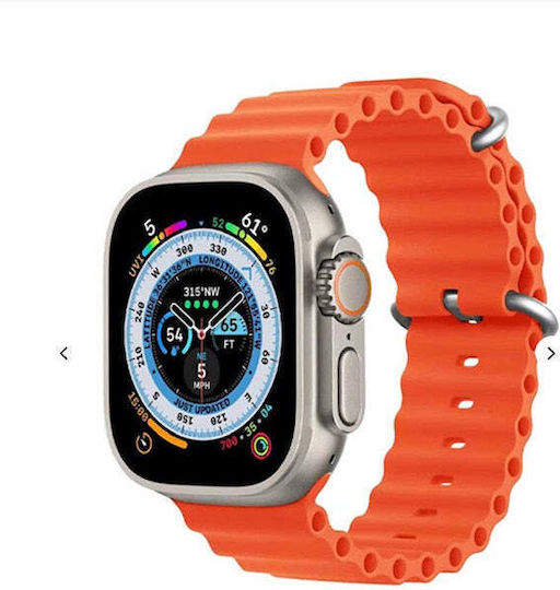 X8 Ultra Combo 49mm Smartwatch with Heart Rate Monitor (Orange)