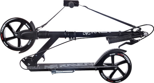 Raven Patinat Infantil Pliabil Straight 2 Roti Negru