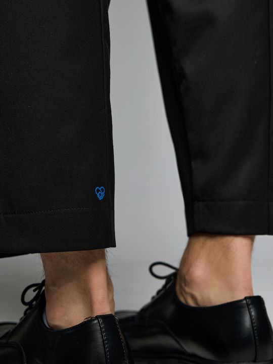 Men's Elastic Black Trousers
