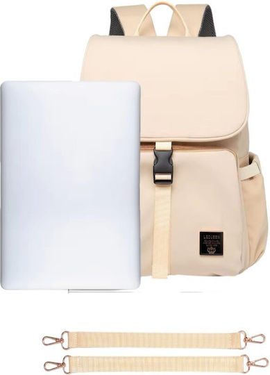 Queen Mother Backpack Diaper Bag Lequeen Beige 43x17x36cm