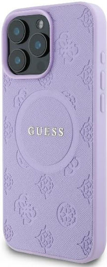 Guess Saffiano Peony Classic Logo Magsafe Back Cover Synthetic Leather Purple (iPhone 16 Pro Max)