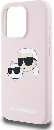 Karl Lagerfeld Karl&Choupette Umschlag Rückseite Kunststoff / Silikon Rosa (iPhone 15 Pro)