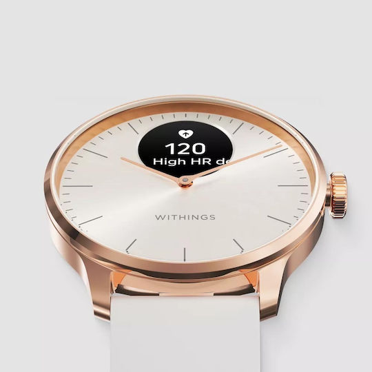 Withings ScanWatch Light Stainless Steel 37mm Αδιάβροχο με Παλμογράφο (Sand)