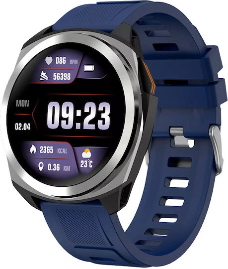 Canyon Maverick Rezistent la apă Smartwatch (Silver Blue)