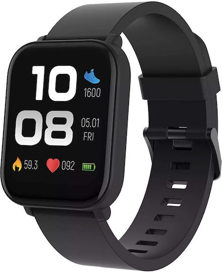 Canyon Easy Sw-54 41mm Αδιάβροχο Smartwatch με Παλμογράφο (Μαύρο)
