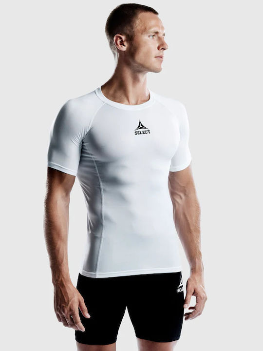 Select Sport Bluza termica pentru barbati cu maneci scurte Compresie Alb