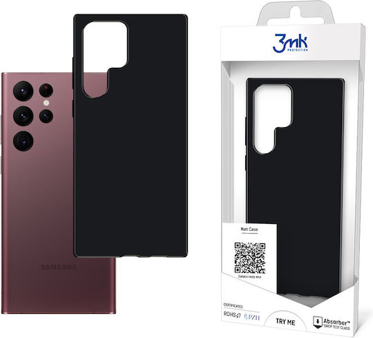 3MK Matt Back Cover Silicone Black (Galaxy S22 Ultra)