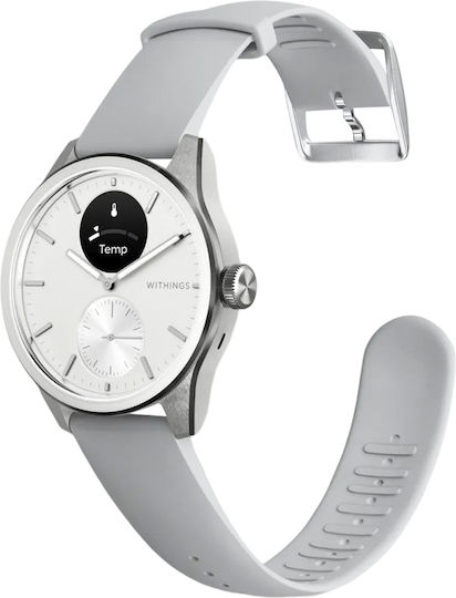 Withings ScanWatch 2 Stainless Steel 42mm Αδιάβροχο με Παλμογράφο (Λευκό)