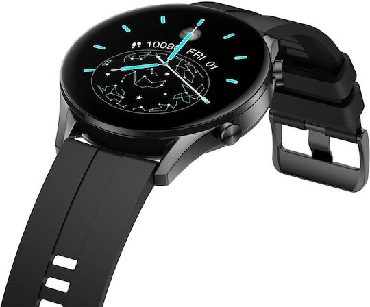 Oromed Fit 7 Pro 46mm Αδιάβροχο Smartwatch με Παλμογράφο (Μαύρο)