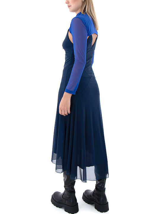 Midi Dress Black, Royal Blue
