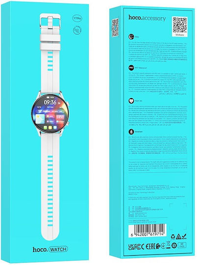 Hoco Y7 Smartwatch με Παλμογράφο (Ασημί)