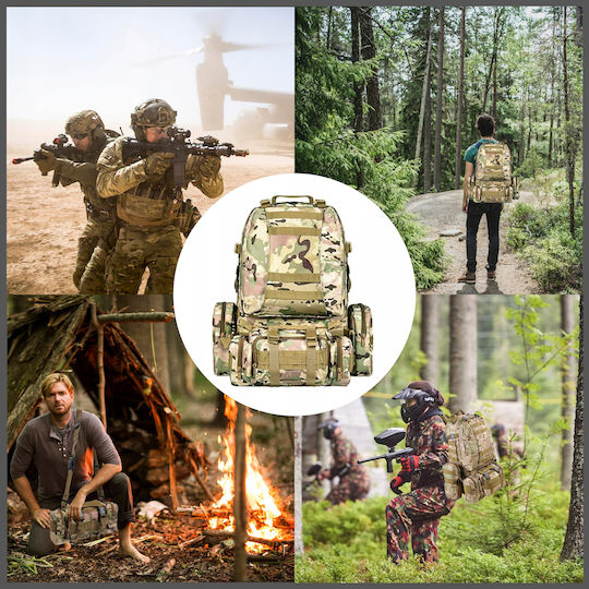 Military Backpack Hiking Waterproof Ultra-light 4 In 1 50 Liters Combat Camouflage Color