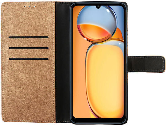 Volte-Tel Allure Magnet Книга Изкуствена кожа / Силикон / Кожа Златист (Xiaomi Redmi 13C)