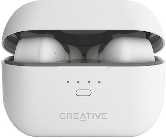 Creative Zen Air Pro In-ear Bluetooth Handsfree Ακουστικά με Αντοχή στον Ιδρώτα και Θήκη Φόρτισης Λευκά