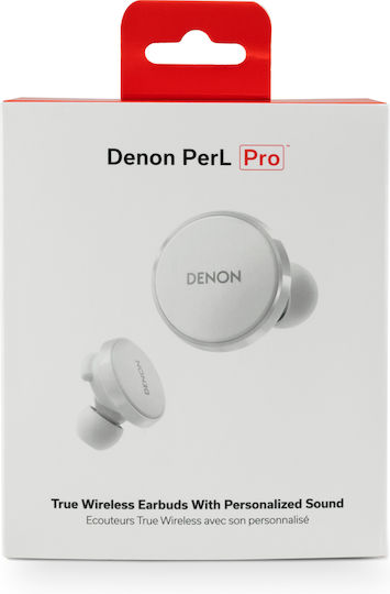Denon PerL Pro AH-C15PL In-ear Bluetooth Handsfree Ακουστικά με Αντοχή στον Ιδρώτα και Θήκη Φόρτισης Λευκά