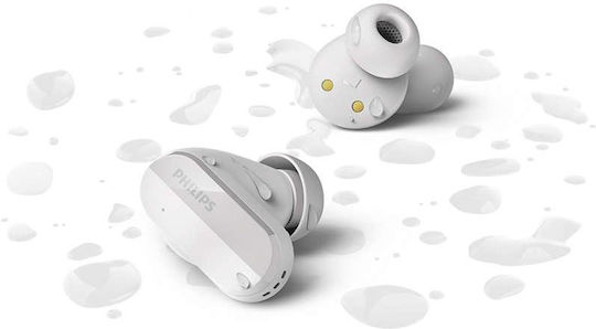 Philips Tat3508 In-ear Bluetooth Handsfree Ακουστικά με Αντοχή στον Ιδρώτα και Θήκη Φόρτισης Λευκά