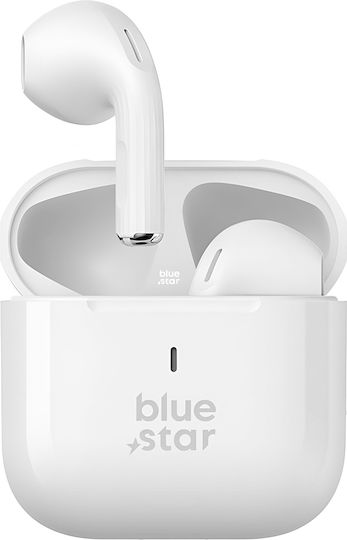 Blue Star Nova Fi5 Earbud Bluetooth Handsfree Ακουστικά με Θήκη Φόρτισης Λευκά