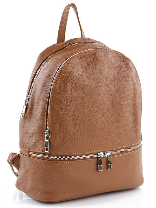 Passaggio Leather Leather Women's Bag Backpack Tabac Brown