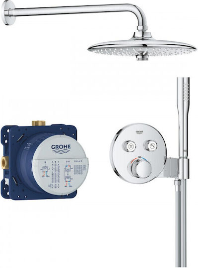 Grohe Grt Smartcontrol Душ система Вграден термостатичен смесител Вътрешно тяло Душ глава Ръчен душ Аксесоари