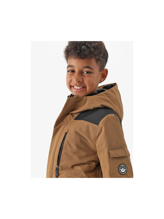 4F Kids Casual Jacket with Hood Brown