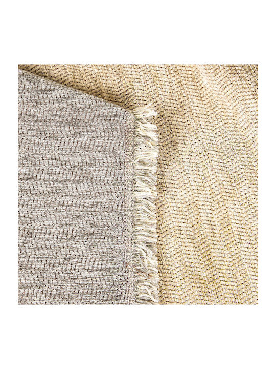Aslanis Home Ossa Ριχτάρι Πολυθρόνας Chenille 180x180εκ. Μπεζ