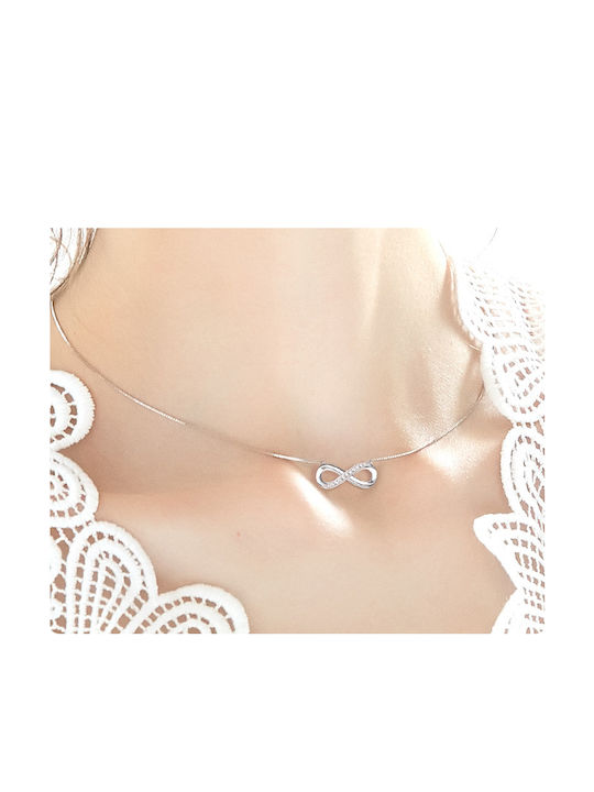 By Queen Necklace Infinity from Silver with Zircon