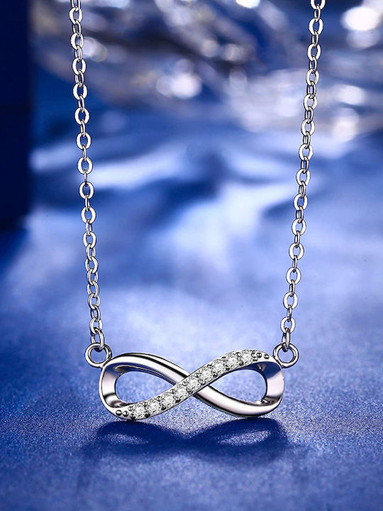 By Queen Necklace Infinity from Silver with Zircon