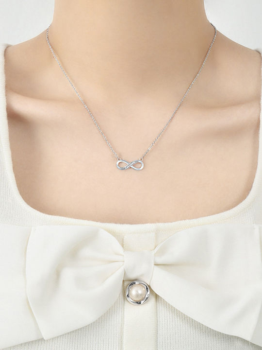 By Queen Necklace Infinity from Silver with Zircon