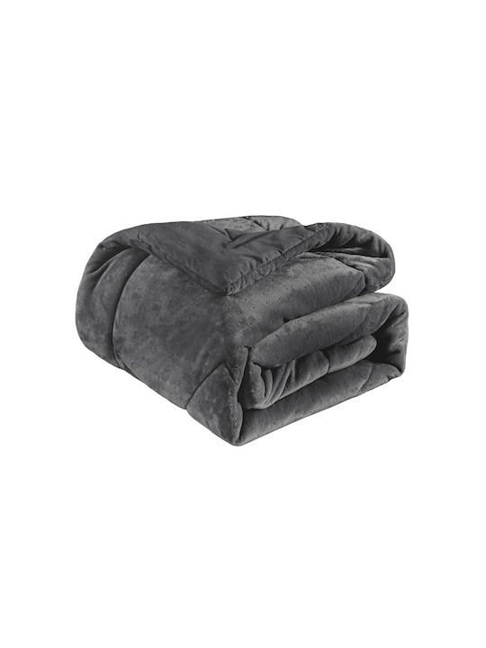 Guy Laroche Duvet Cover Set Queen 240x260cm Drops Anthracite 660Gsm