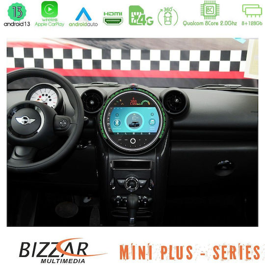 Bizzar Auto-Audiosystem für Mini Landsmann 2024 (Bluetooth/USB/WiFi/GPS/Apple-Carplay/Android-Auto) mit Touchscreen 9"