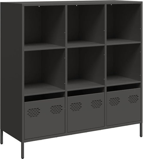 vidaXL Wohnzimmer Vitrine aus Metallisch Schwarz 101.5x39x103.5cm